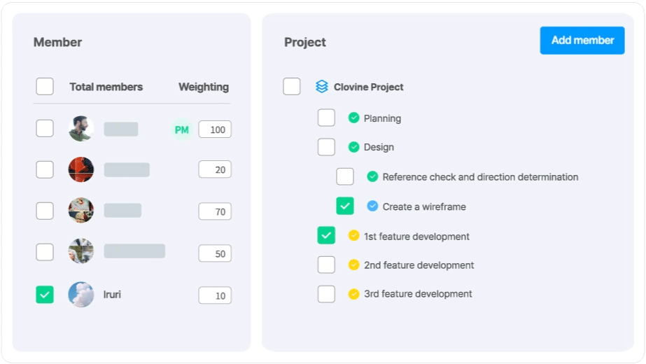 Project Member Management Features